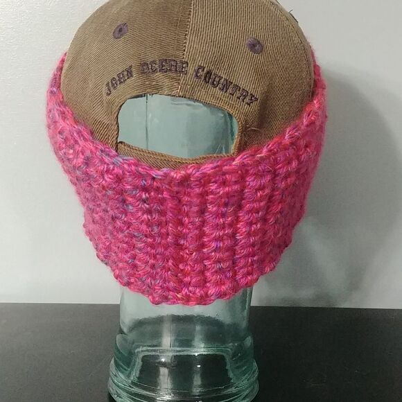 Just in! Handmade Crocheted Contoured Unisex Headband/Earwarmer Pink/Multi - Picture 4 of 8